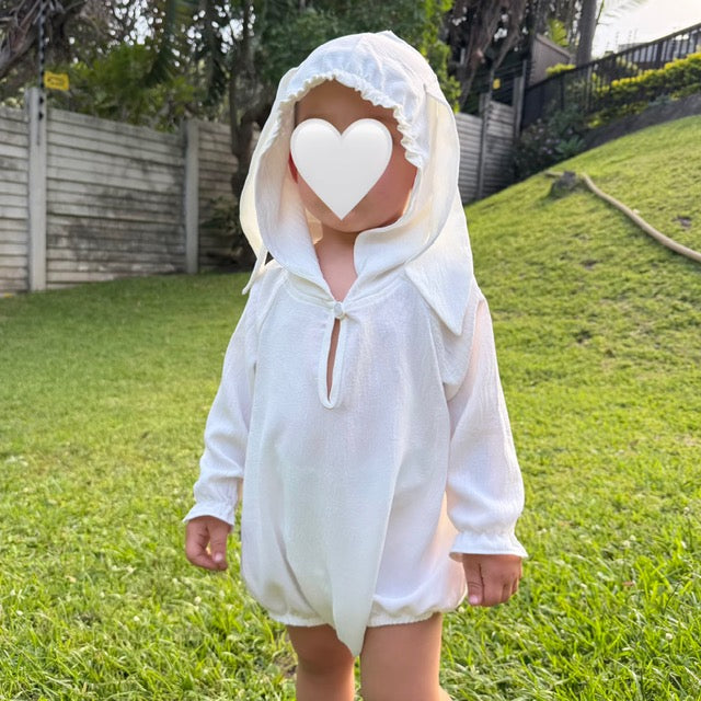 Bunny Romper in white