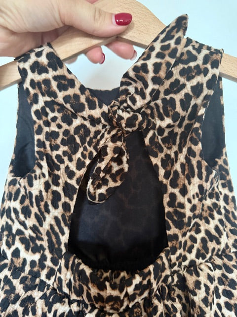 Animal print bow romper