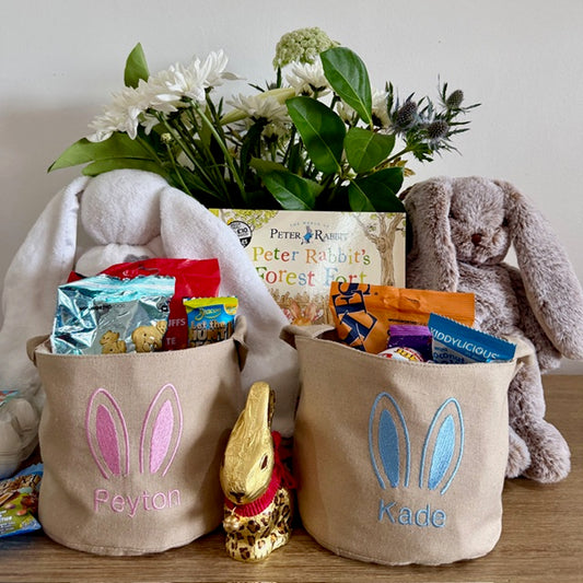 Easter Basket - Blue Embroidery