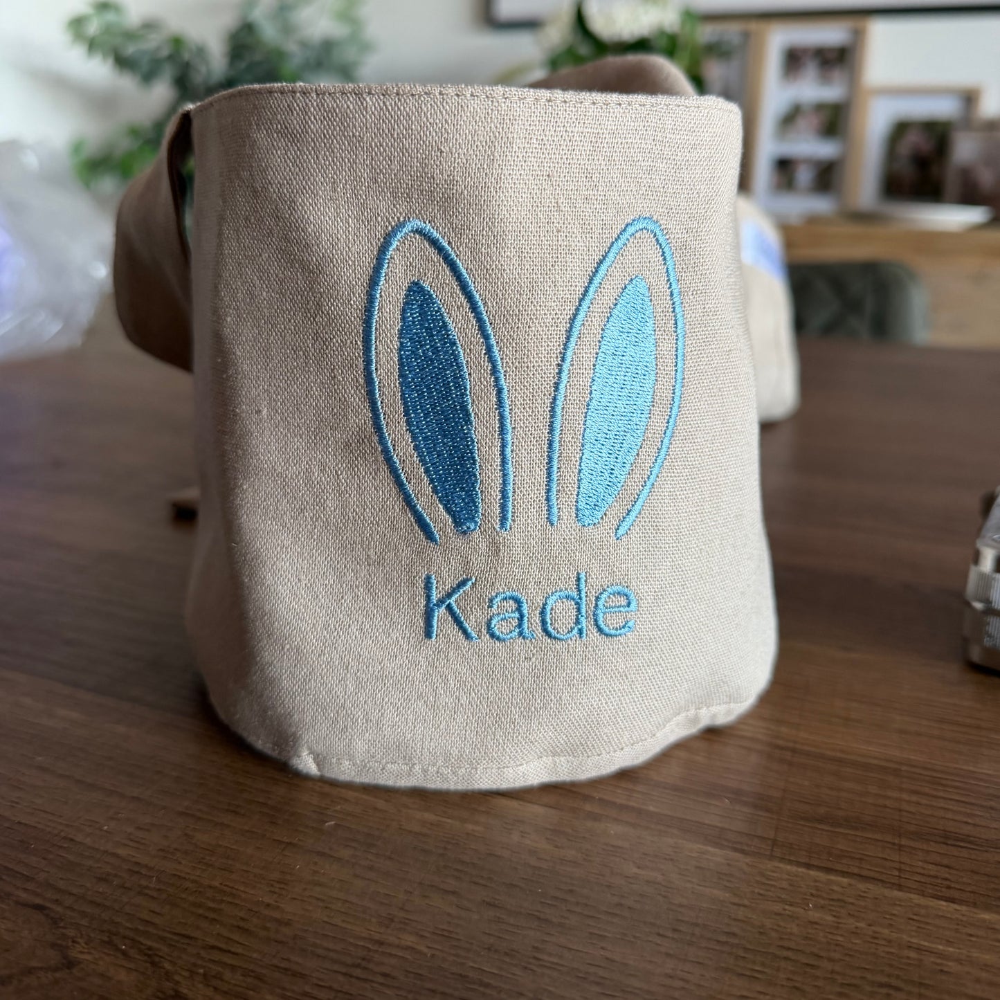 Easter Basket - Blue Embroidery