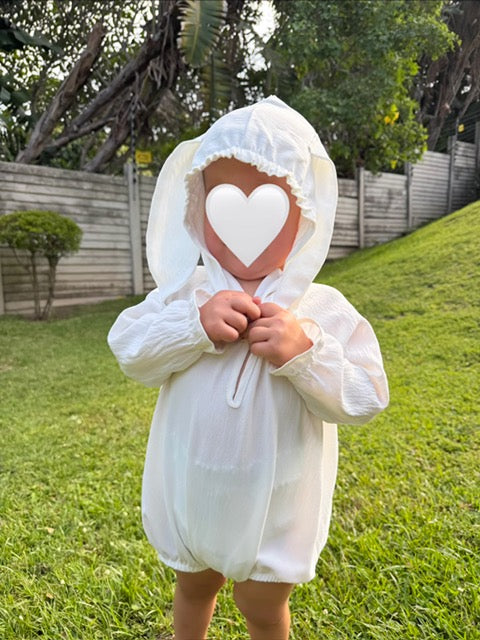 Bunny Romper in white