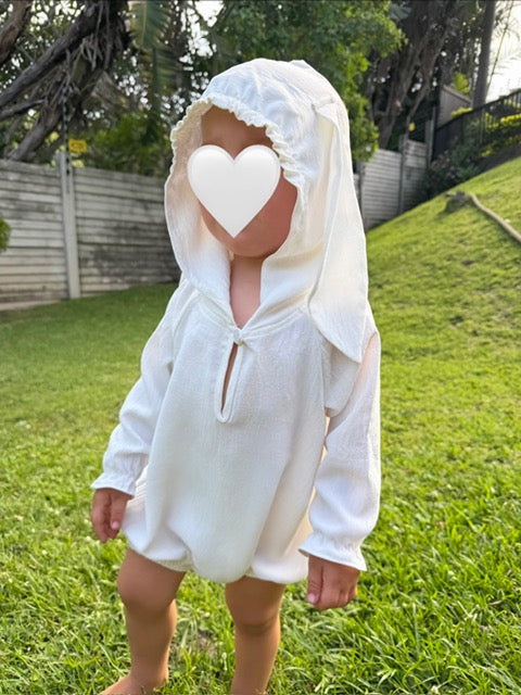 Bunny Romper in white