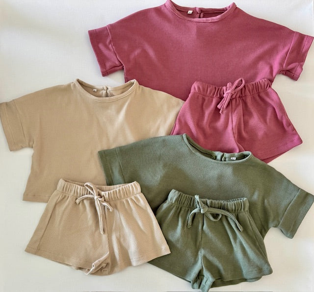 Unisex ribbed lounge sets