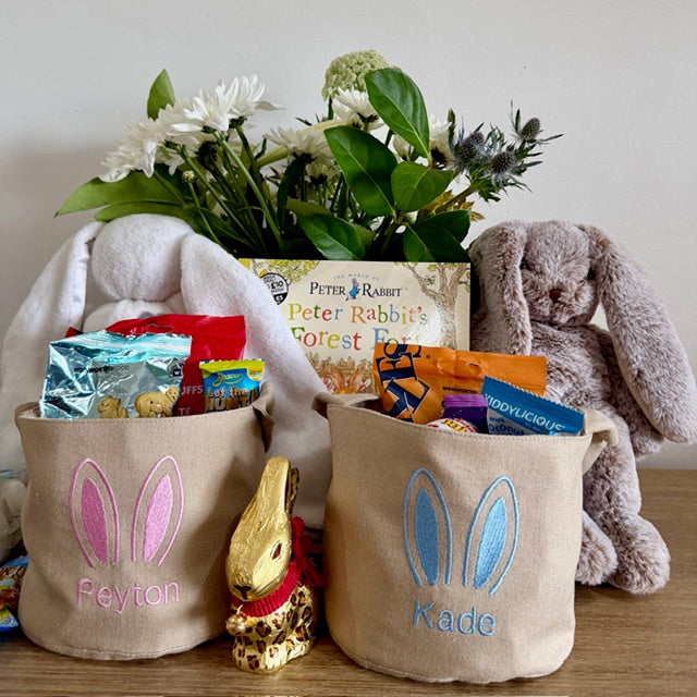 Easter Basket - Blue Embroidery